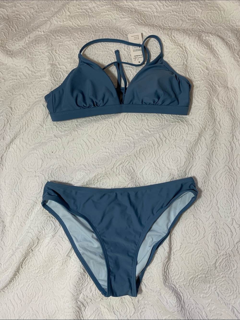 NWT Cupshe Teal Bralette Bikini Set, Size M